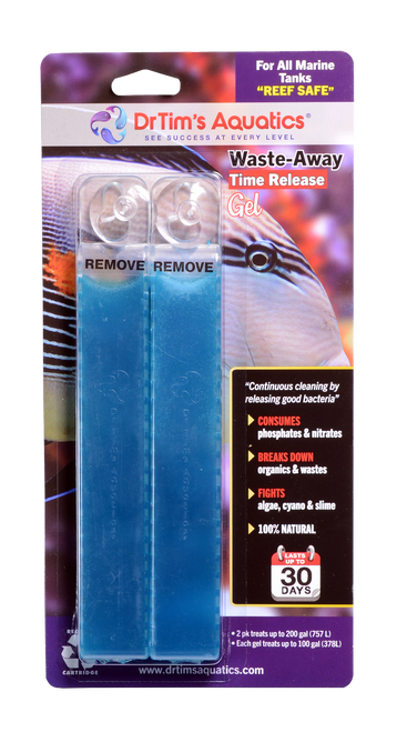 Dr. Tim’s Aquatics Waste - Away Marine Time Release Gel Water Clarifier 2pk LG - Aquarium
