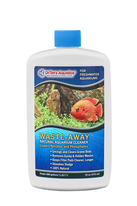 Dr. Tim’s Aquatics Waste - Away Natural Aquarium Cleaner for Freshwater 16 fl. oz