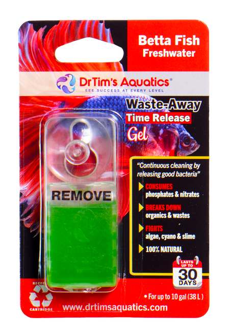 Dr. Tim’s Aquatics Waste - Away Time Release Gel For Betta 10 Gallon Single - Aquarium