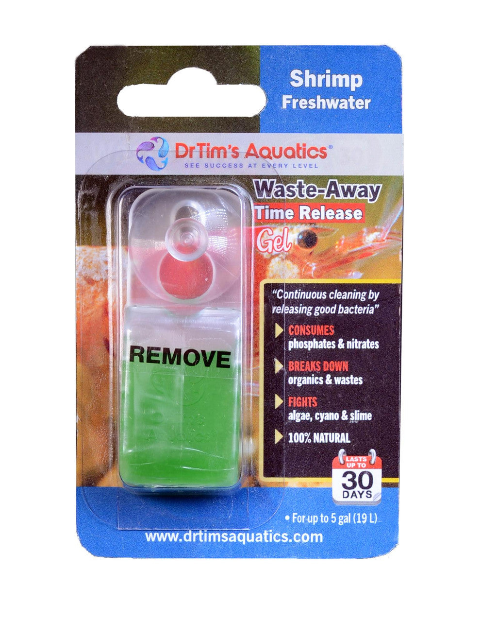 Dr. Tim's Aquatics Waste-Away Time Release Gel For Shrimp 10 gal, Single 812540011008