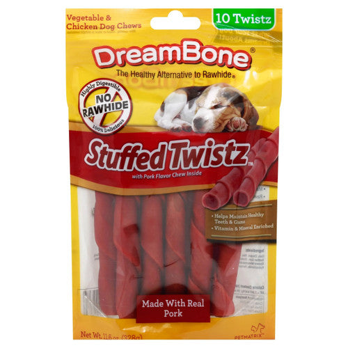 Dream Bone Treat Db Stfd twist Pork 10pk - Dog