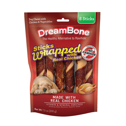 Dreambone Chicken Wrap Stick Large 8 pack - Dog