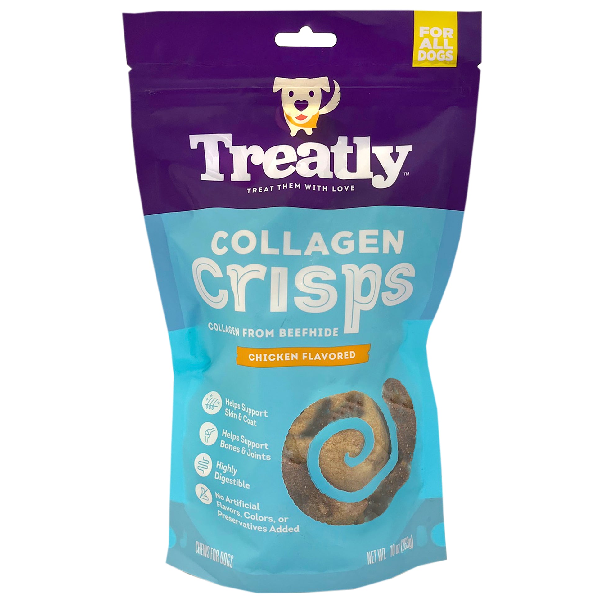Treatly Collagen Crisps Dog Treats Chicken 10 oz 094983004421