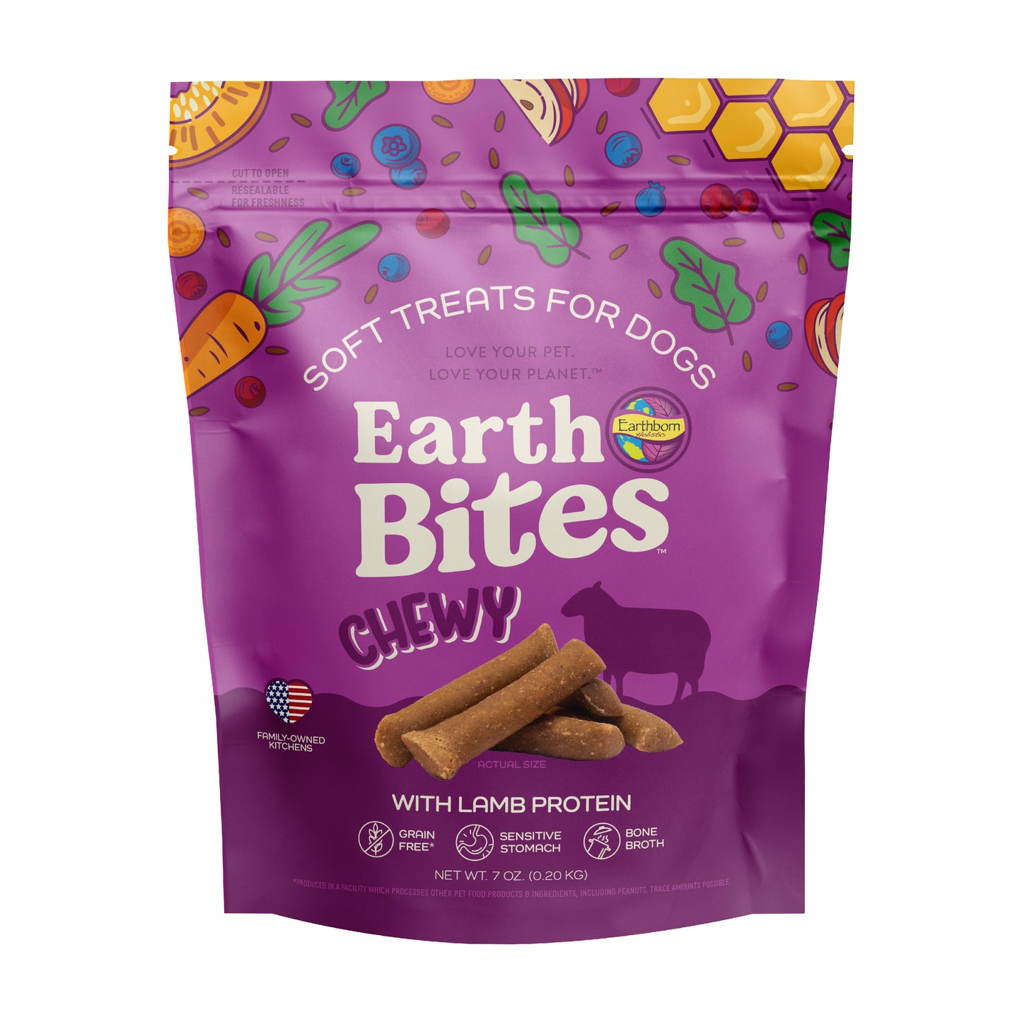 Earthborn Holistic EarthBites Chewy Soft Dog Treats Lamb 7 oz 034846723823