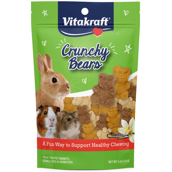 Vitakraft Crunchy Bears Small Animal Treats 4 oz 051233202808