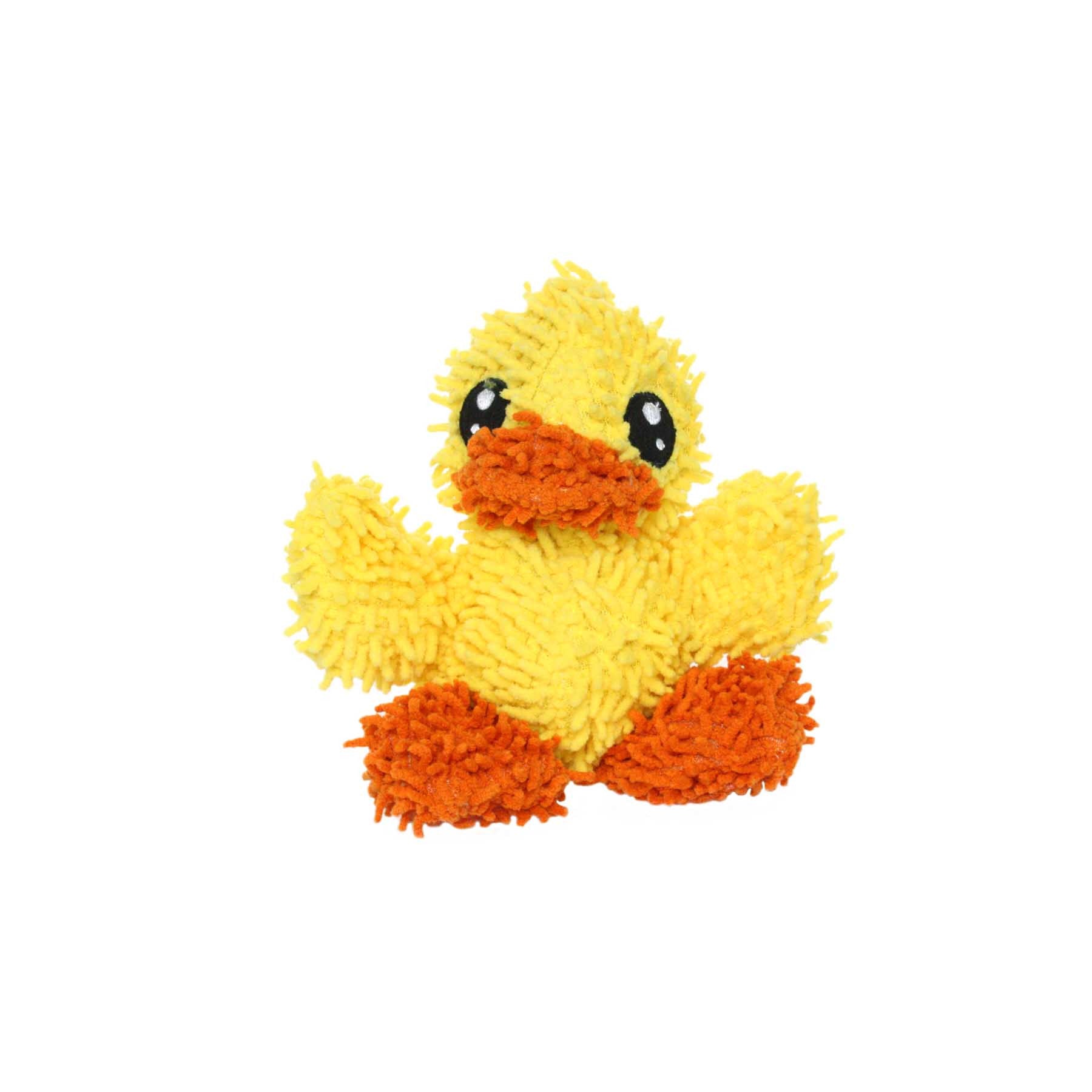 Mighty Jr Microfiber Ball Duck Durable Squeaky Dog Toy w/Minimal Stuffing Yellow 7.5 in 180181909924