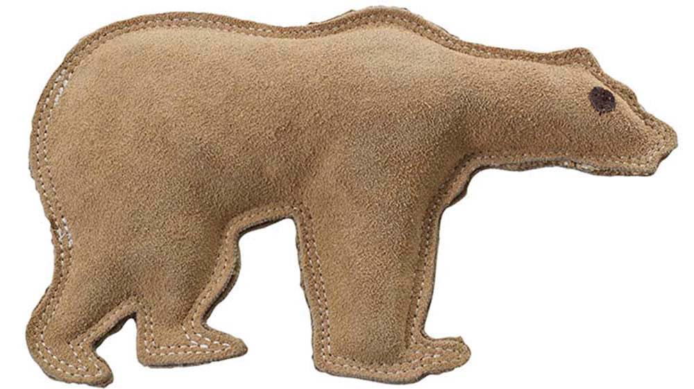 Dura-Fused Leather Dog Toy Bear Brown LG