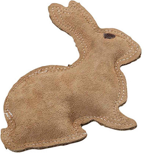 Dura - Fused Leather & Jute Dog Toy Rabbit Brown SM