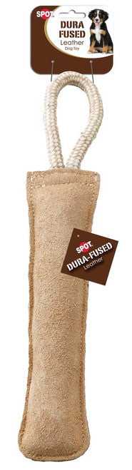 Dura - Fused Leather Retriever Dog Toy Brown White 15