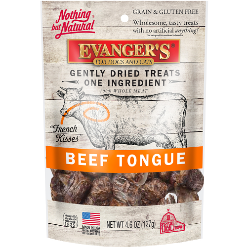 Evanger's Nothing But Natural Gently Dried Beef Tongue Dog & Cat Treats Beef Tongue 4.6 oz 077627602061