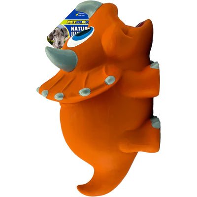 Petsport USA NaturFlex Dinosaur Latex Dog Toy Triceratops 12 in, Jumbo 713080180967