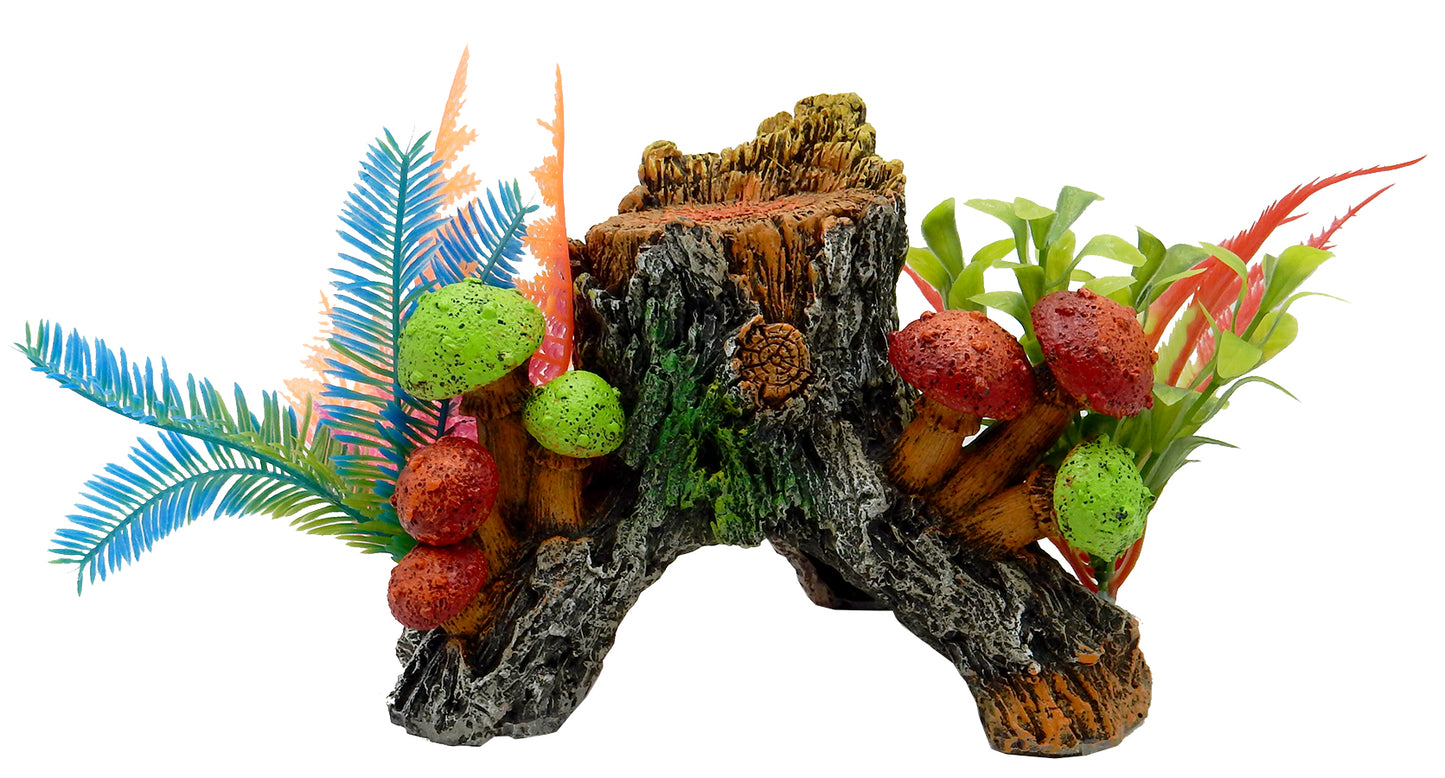 Blue Ribbon Pet Products Exotic Environments Tree Trunk Hideaway w/Plants Aquarium Ornament Small 030157020903