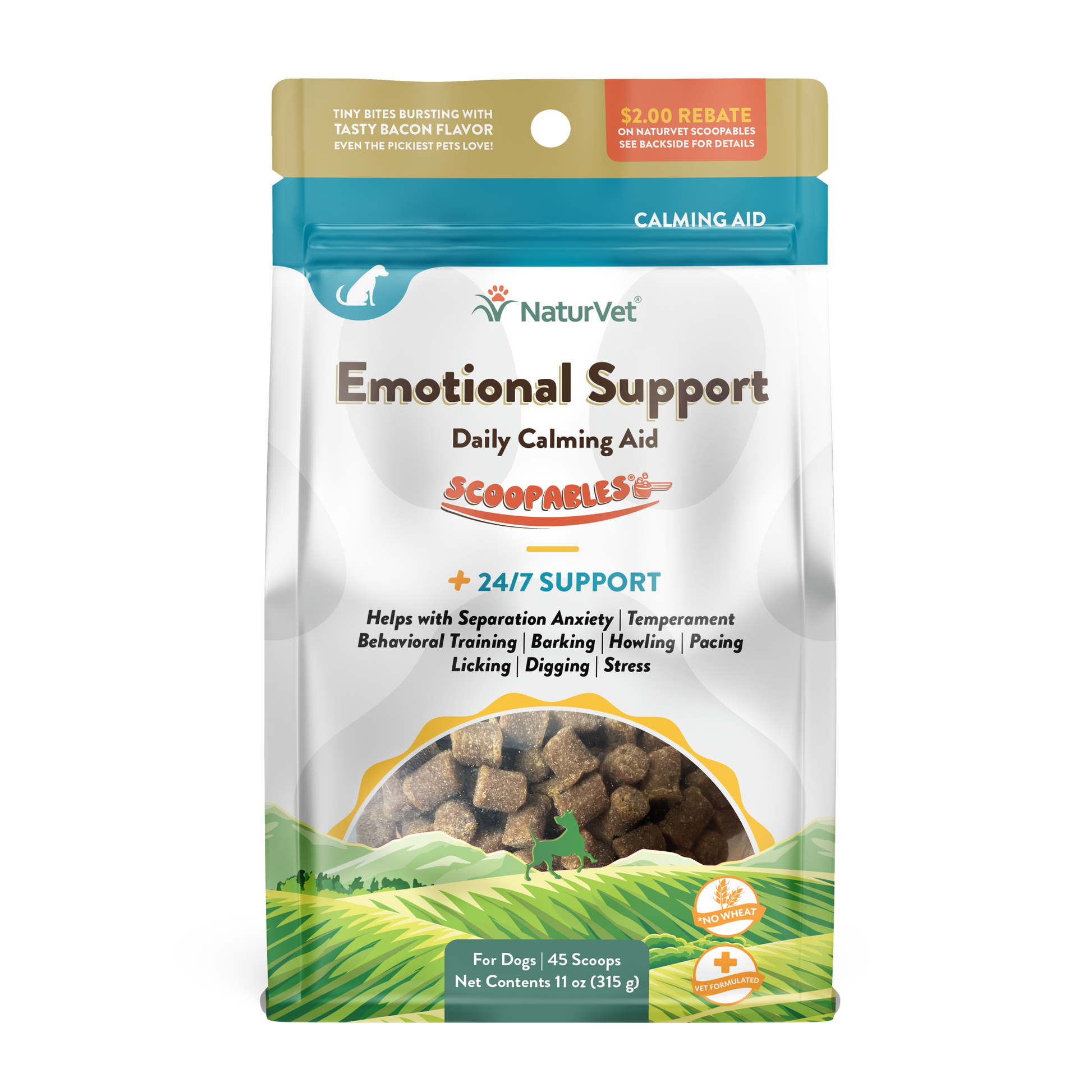NaturVet Scoopables Emotional Support Daily Calming Aid For Dogs 11 oz 797801605328