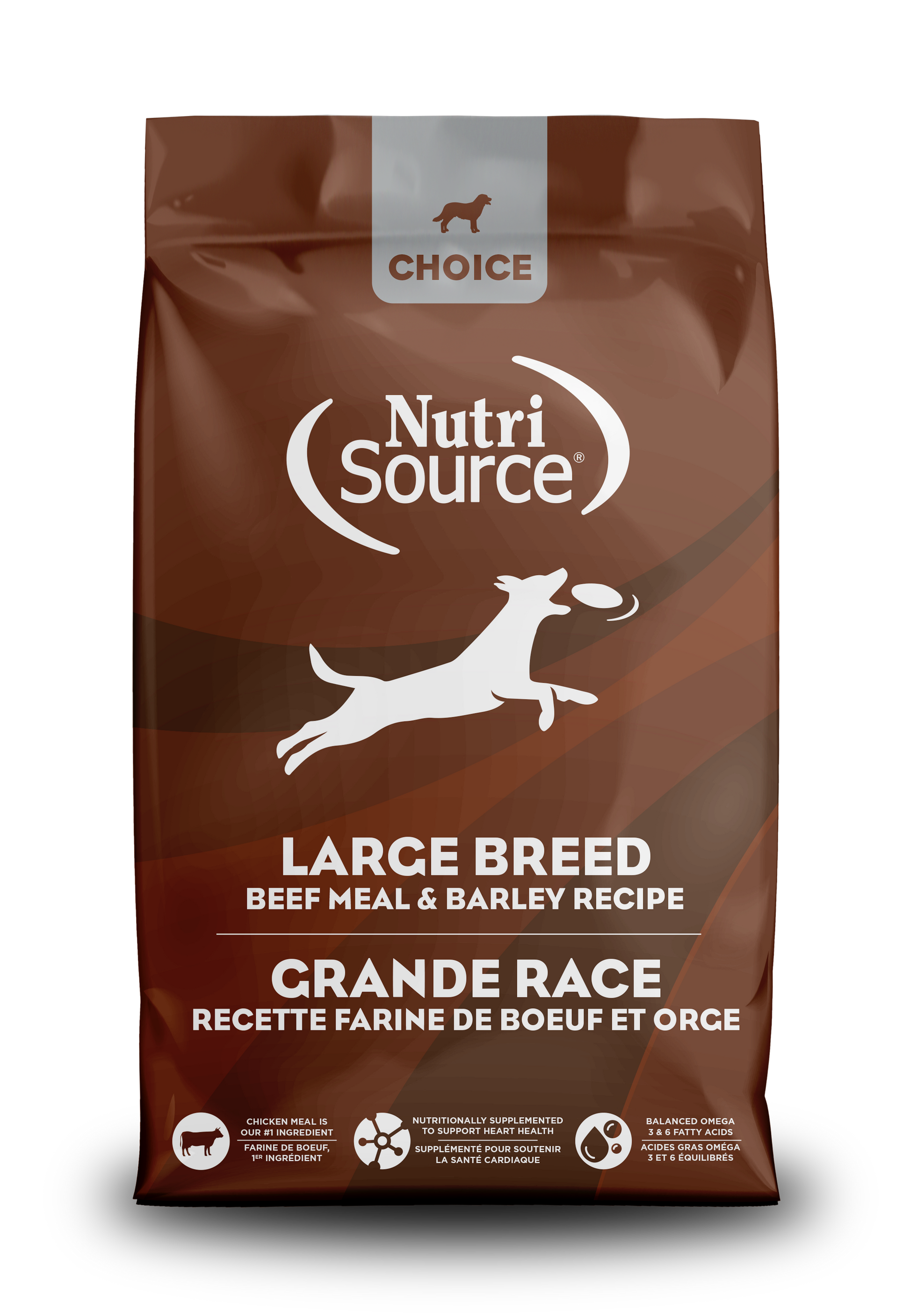 NutriSource Choice Adult ALS Large Breed Dry Dog Food Beef 40 lb 073893230335