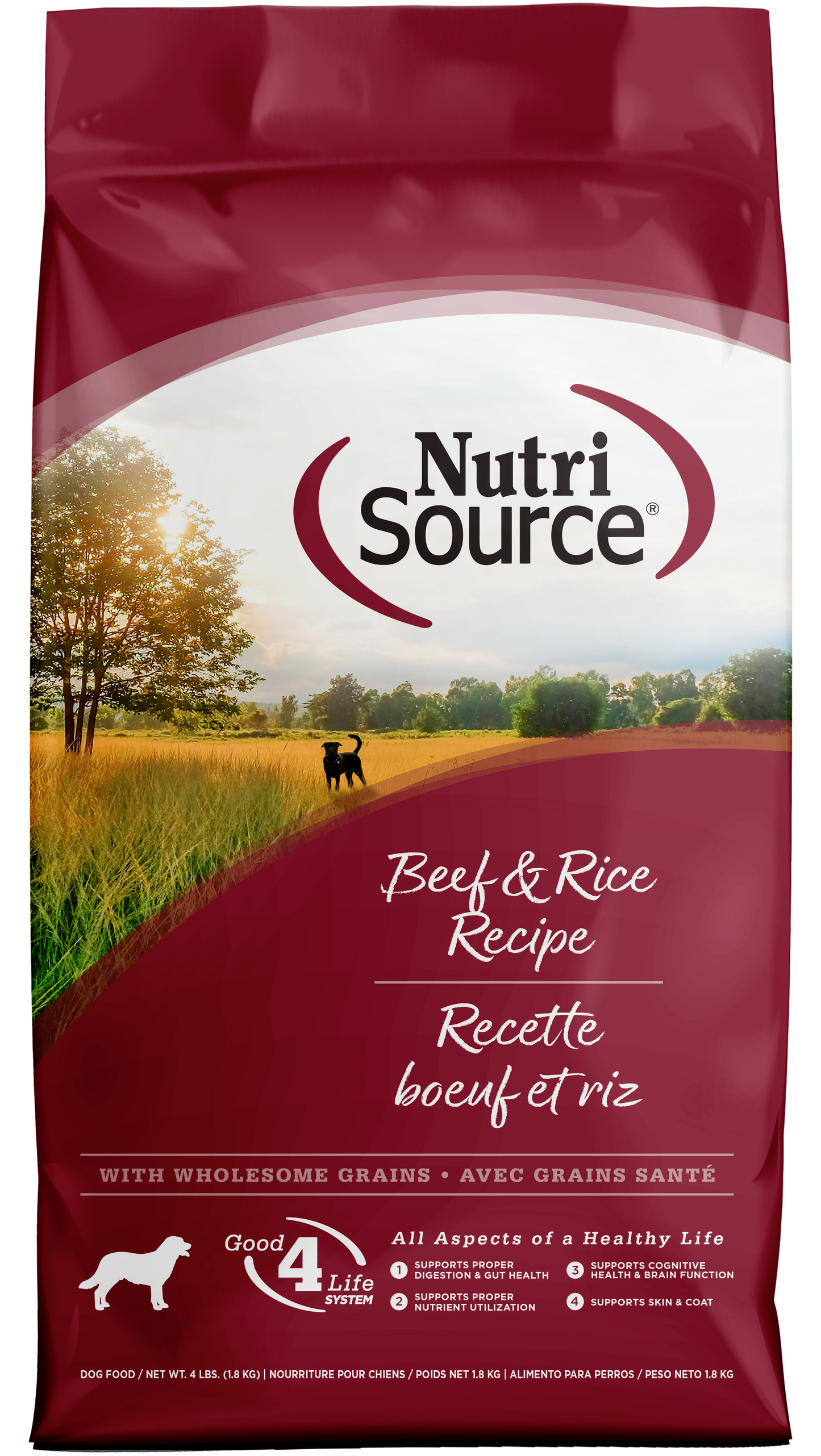 NutriSource Dry Dog Food Beef & Rice 4 lb 073893268086