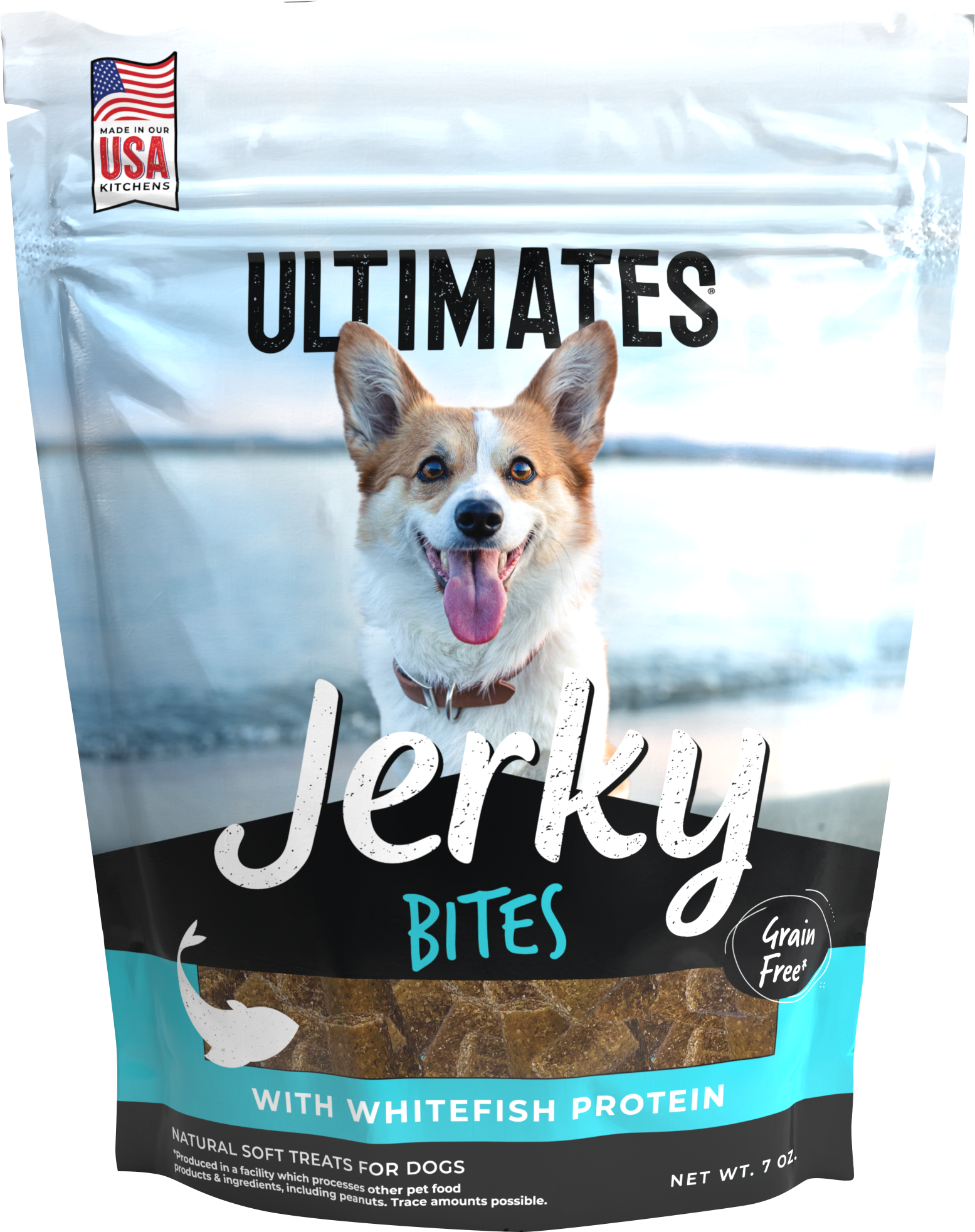 Ultimates Jerky Bites Dog Treats Whitefish 7 oz 034846596311