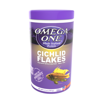 Omega One Cichlid Flakes Fish Food 5.3 oz 698220015319