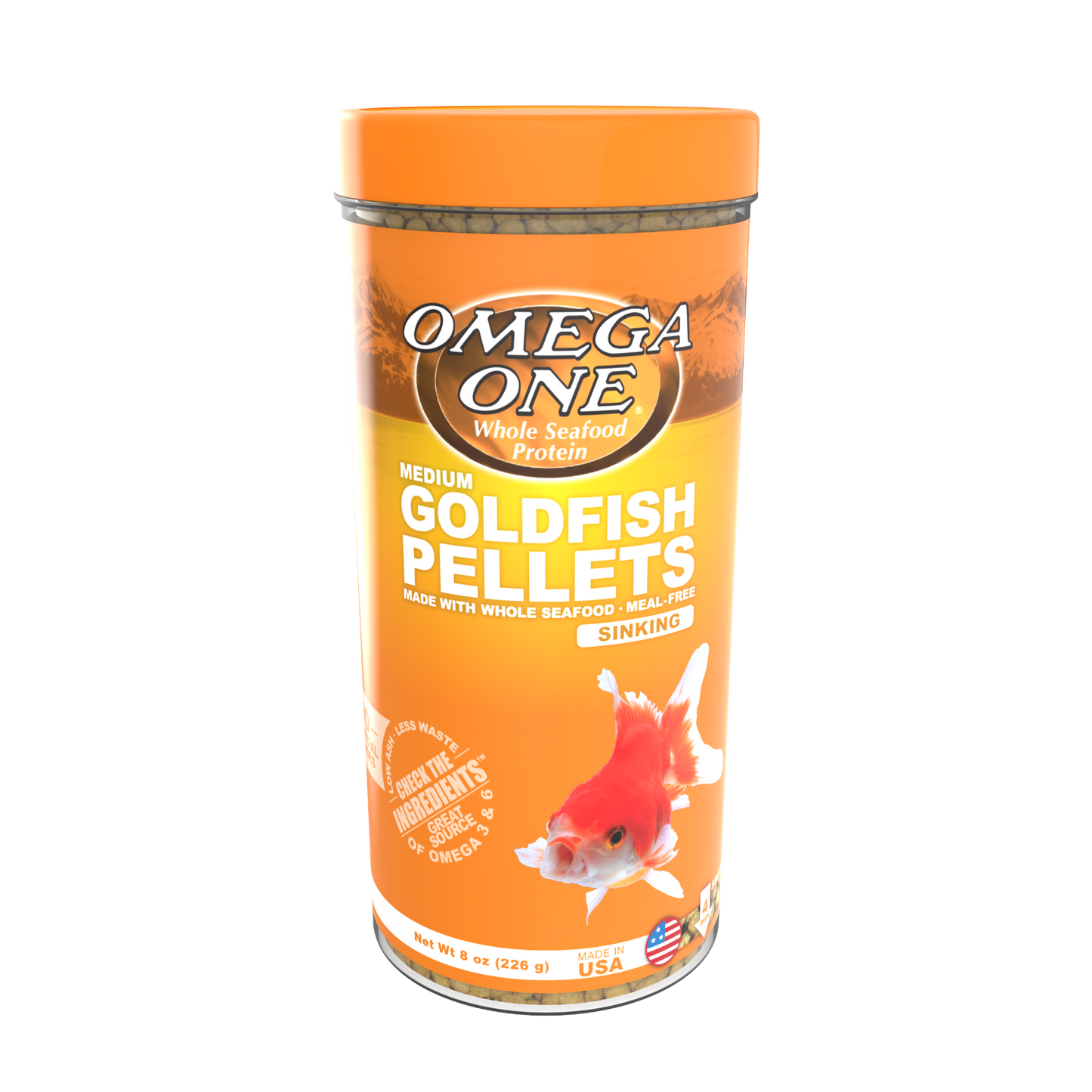 Omega One Goldfish Sinking Pellet Fish Food Medium Pellets 8 oz 698220034617