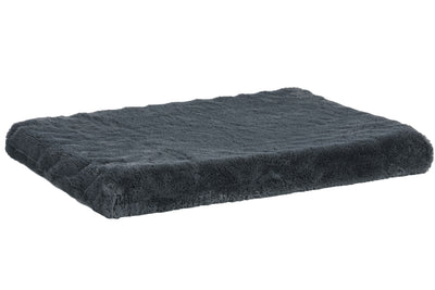 Fur Haven Pet Products Plush Faux Fur Crate 2" Ortho Pet Mat Gray Small, 24In X 17 in 842229132632