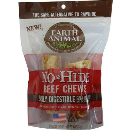 Earth Animal Dog No Hide Beef 4in 2pk {L - x}