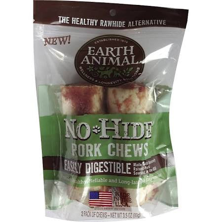 Earth Animal Dog No Hide Pork 4 Inches 2 Pack {L - x}
