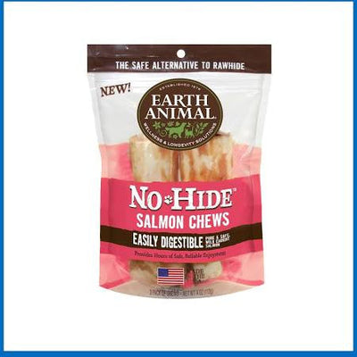 Earth Animal Dog No Hide Salmon 4in 2pk {L-x} 853965006040