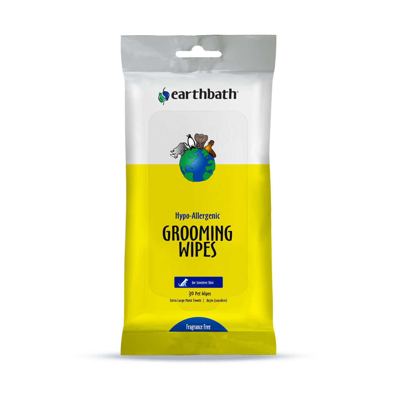 Earthbath Hypo-Allergenic Grooming Wipes, Fragrance Free 30ct