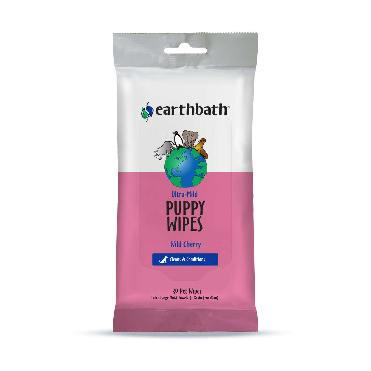 Earthbath Ultra-Mild Puppy Wipes, Wild Cherry 30ct
