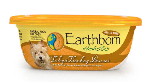 Earthborn Holistic Toby’s Turkey Dinner in Gravy is an excellent source of high - quality protein for dogs.