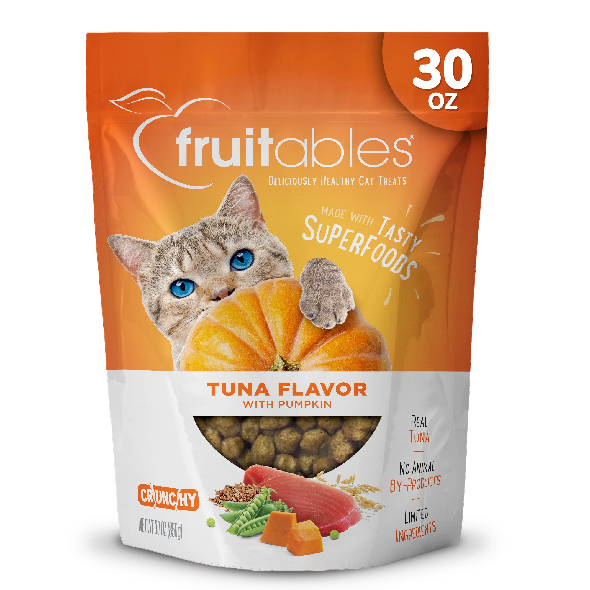 Retott Fruitables Limited Ingredient Crunchy Cat Treats Tuna w/Pumpkin 30 oz ...
