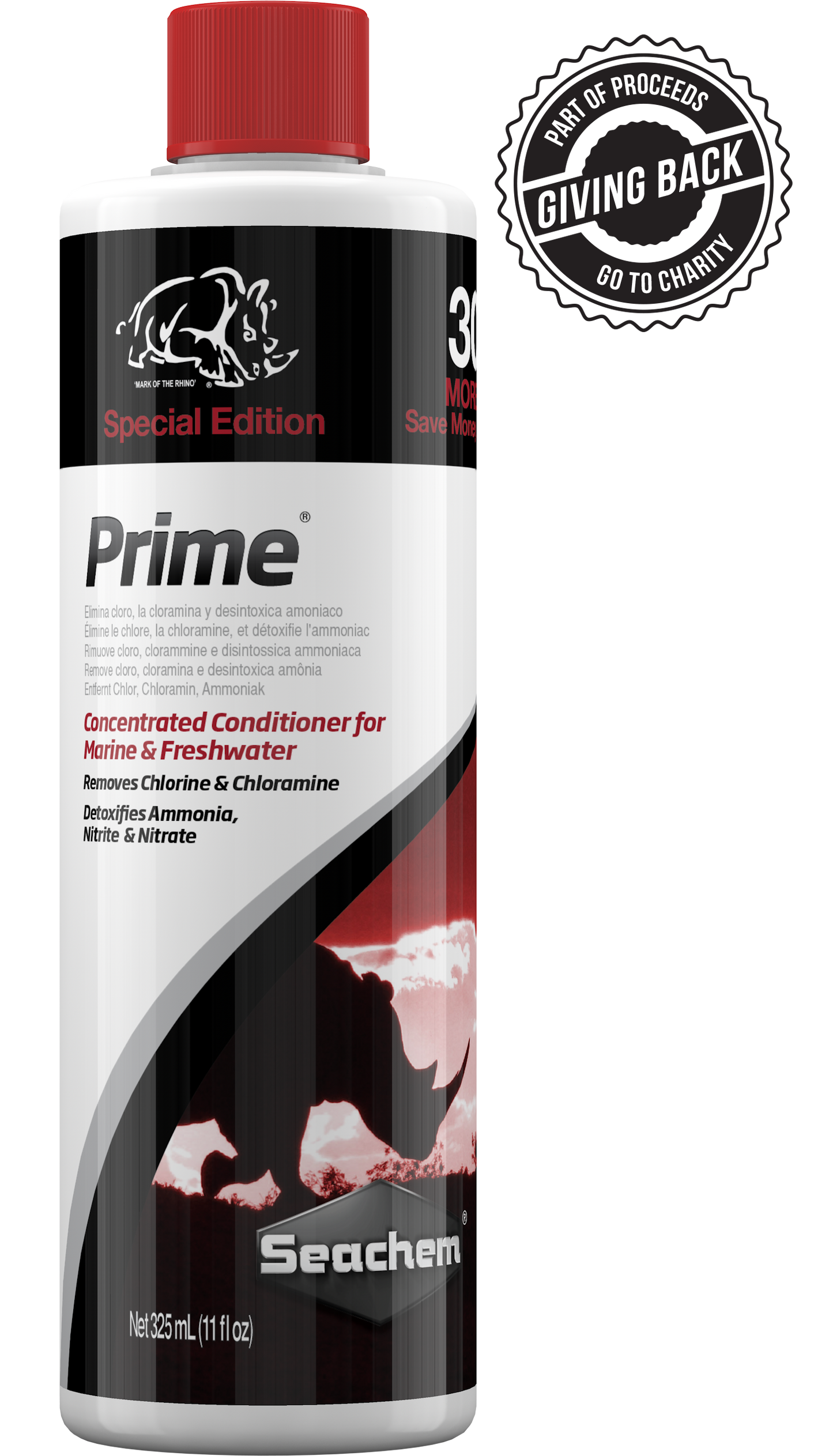 Seachem Laboratories Prime Ammonia Detoxifier 325Ml/11Oz Bonus Size 000116043007