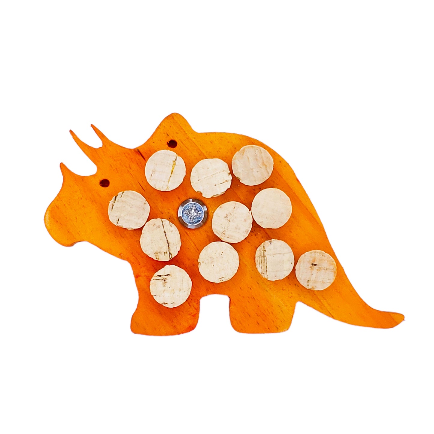 A & E Cages Happy Beaks Triceratops Cork Bird Toy 644472991949