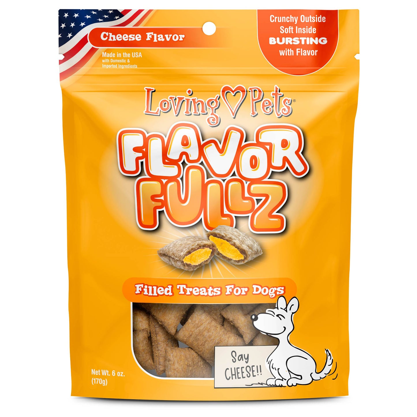 Loving Pets Flavorfullz Filled Dog Treats Cheese 6 oz 842982052321