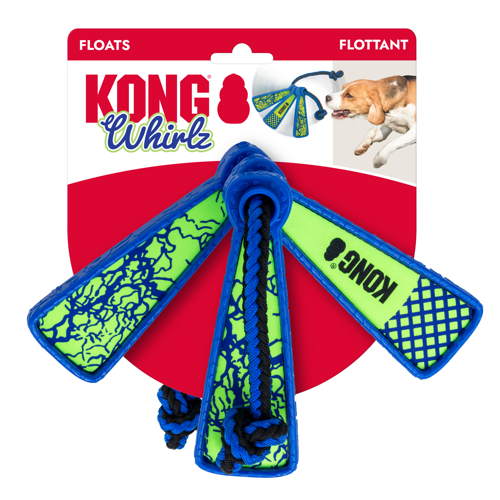 KONG KONG Whirlz Rope Dog Toy Medium/Large 035585533315