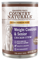 Grandma Mae's Country Naturals Weight Control & Senior Wet Dog Food Chicken Stew 12ea/13 oz 850042318157