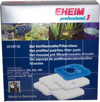 EHEIM Set Of Prefilter & Fine Filter Pads 2071/2073/2075 5 Pk. (1 Pre 4 Fine) {L + 1} 207065 - Aquarium