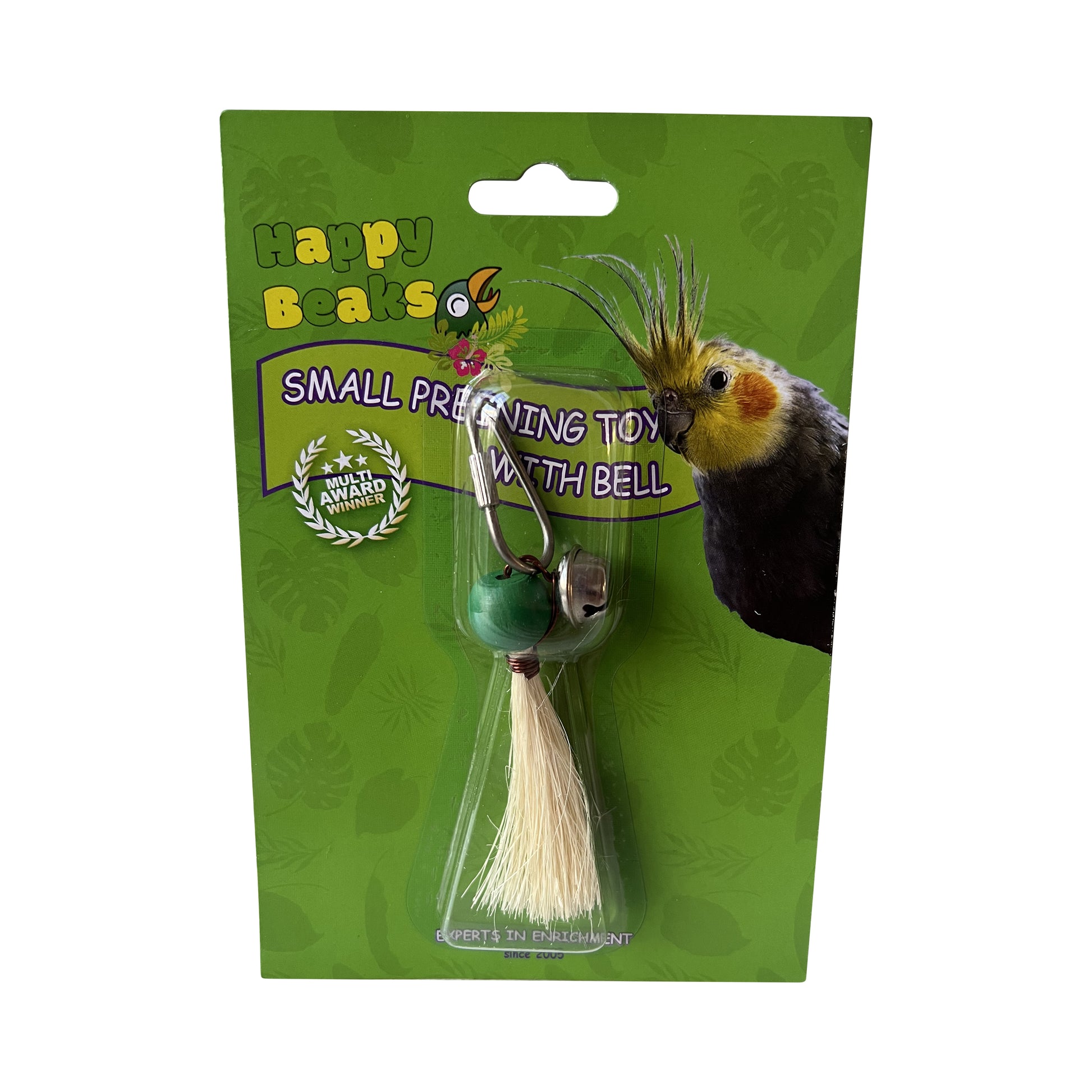 A & E Cages Happy Beaks Preening Toy with Bell Bird Toy Small 644472008708