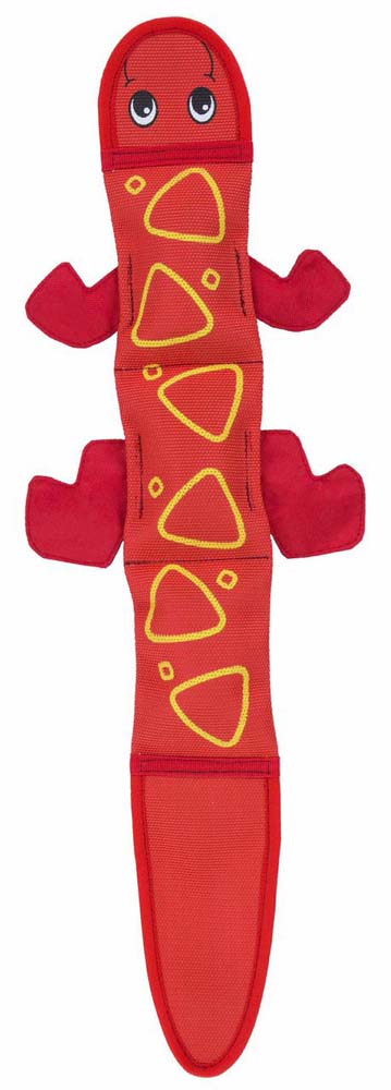 Outward Hound Fire Biterz Dog Toy Lizard 2 Squeakers Red Large 700603300117