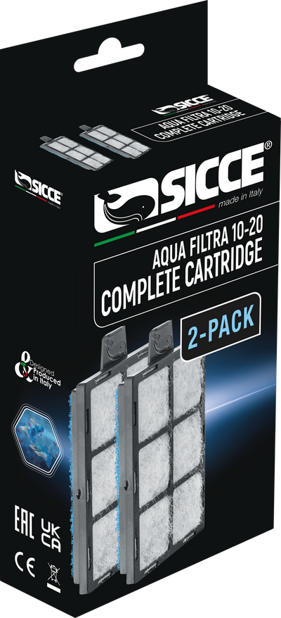Sicce Aqua Filtra Complete Cartridge 10-20 gal, 2 pk 8011469979433