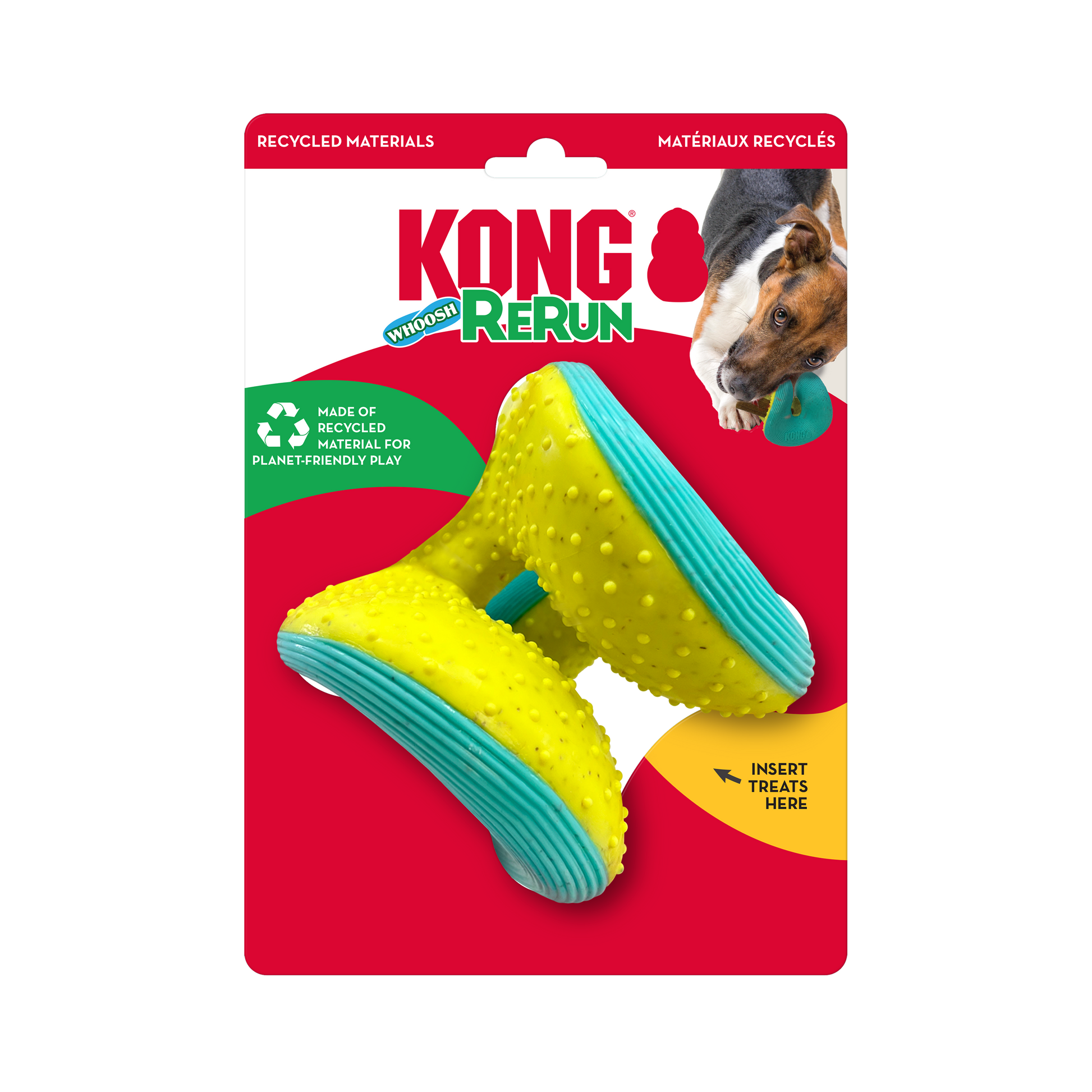 KONG Rerun Whoosh Ball Dog Toy Assorted Color Medium/Large 035585523019
