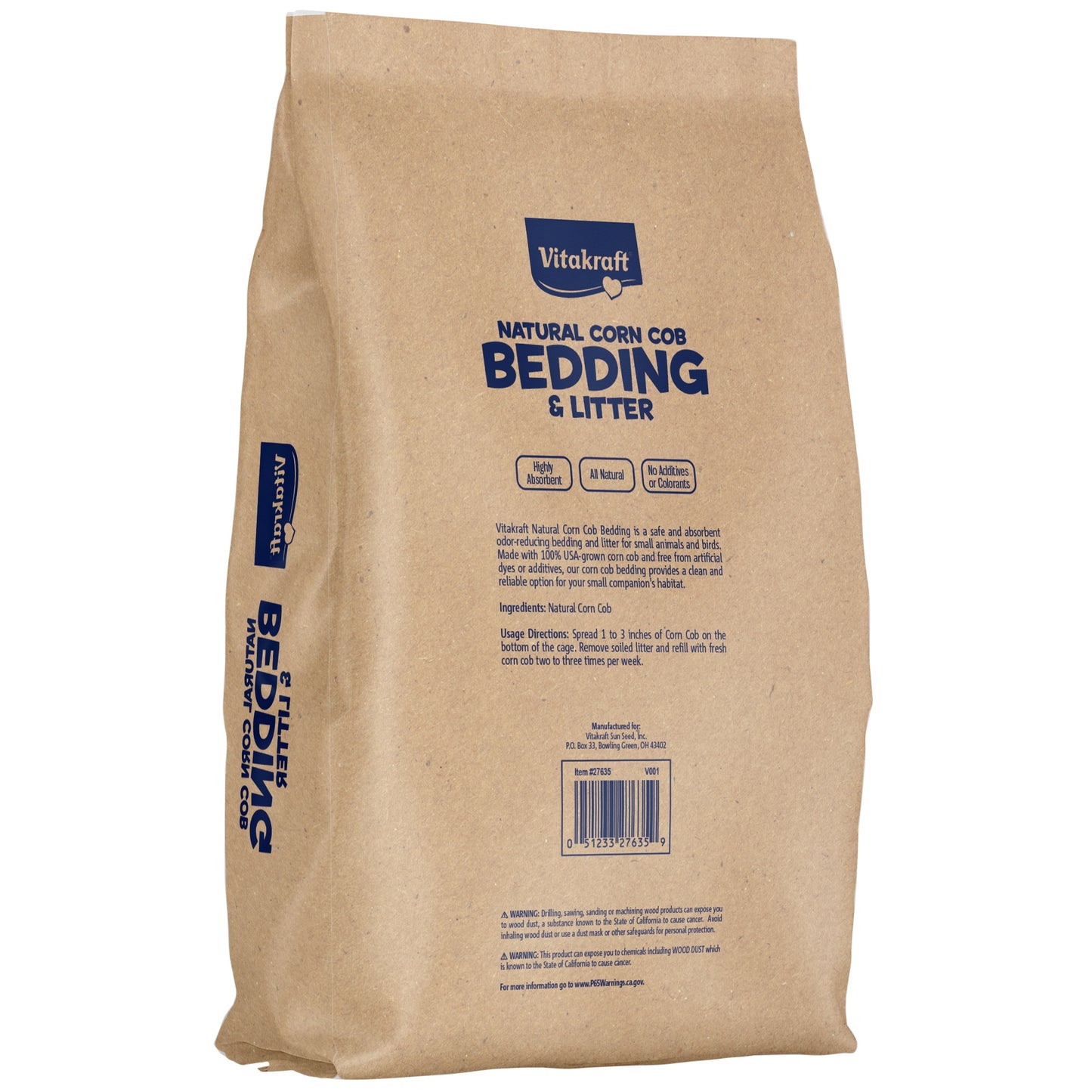 Vitakraft Sunseed Natural Bedding and Litter for Bird/Small Animal 40 lb 051233276359