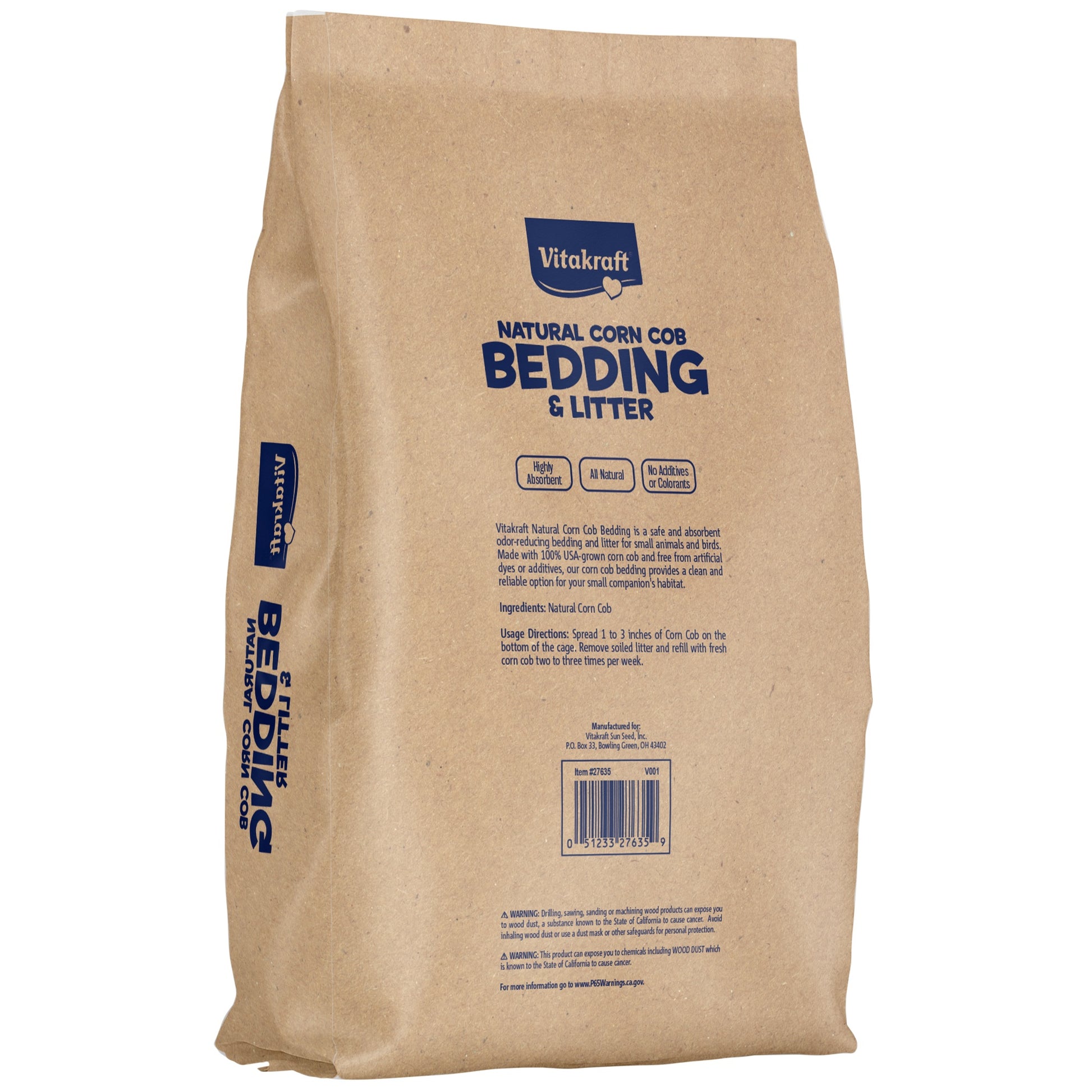 Vitakraft Sunseed Natural Bedding and Litter for Bird/Small Animal 40 lb 051233276359