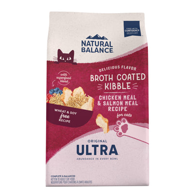 Natural Balance Pet Foods Original Ultra Broth Coated Dry Cat Food Chicken & Salmon 6 lb 723633014861