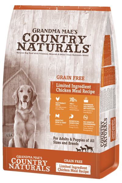 Grandma Mae's Country Naturals Grain Free L.I.D. Dry Dog Food Chicken 12 lb 850042318195