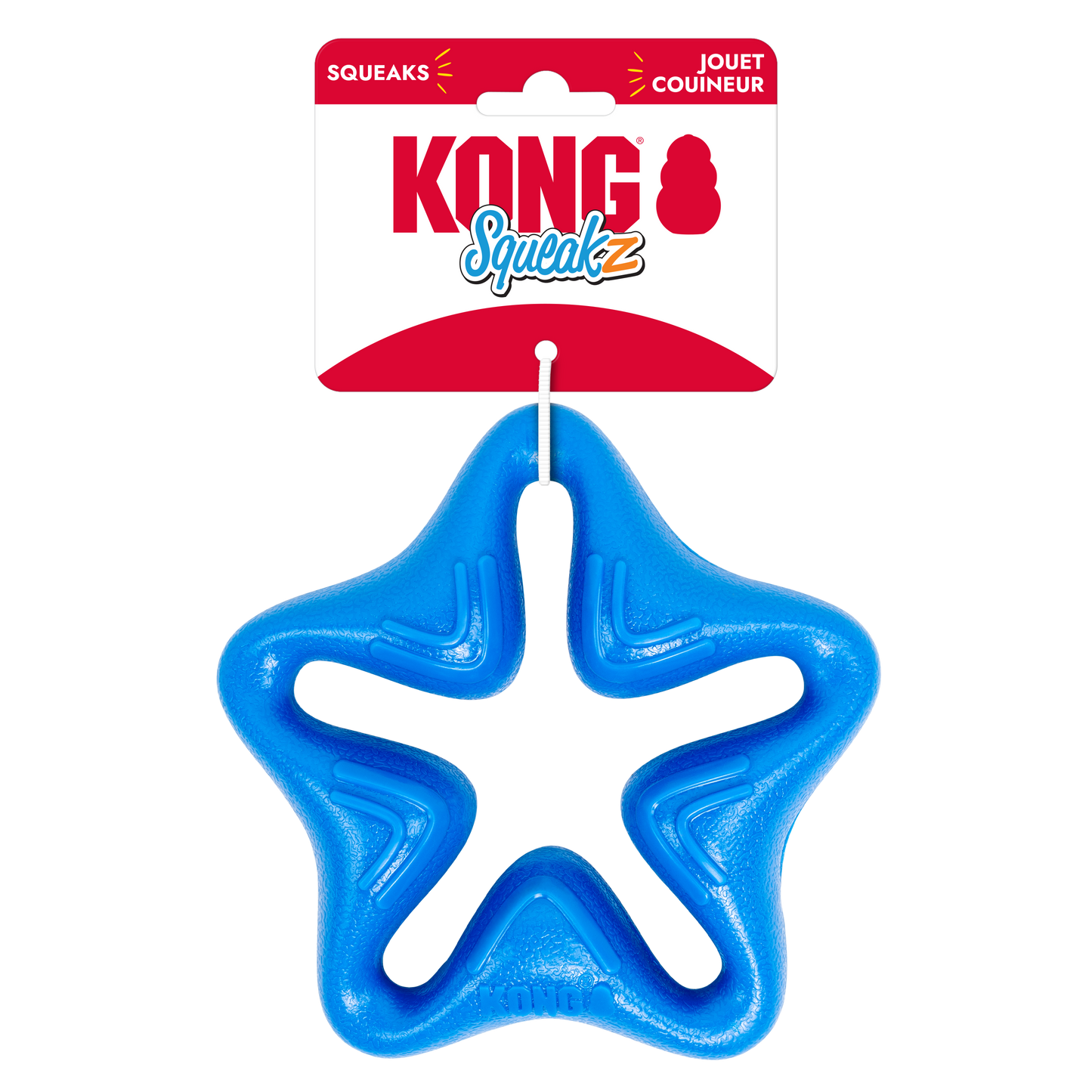 KONG Squeakz Star Dog Toy Blue Medium 035585014883