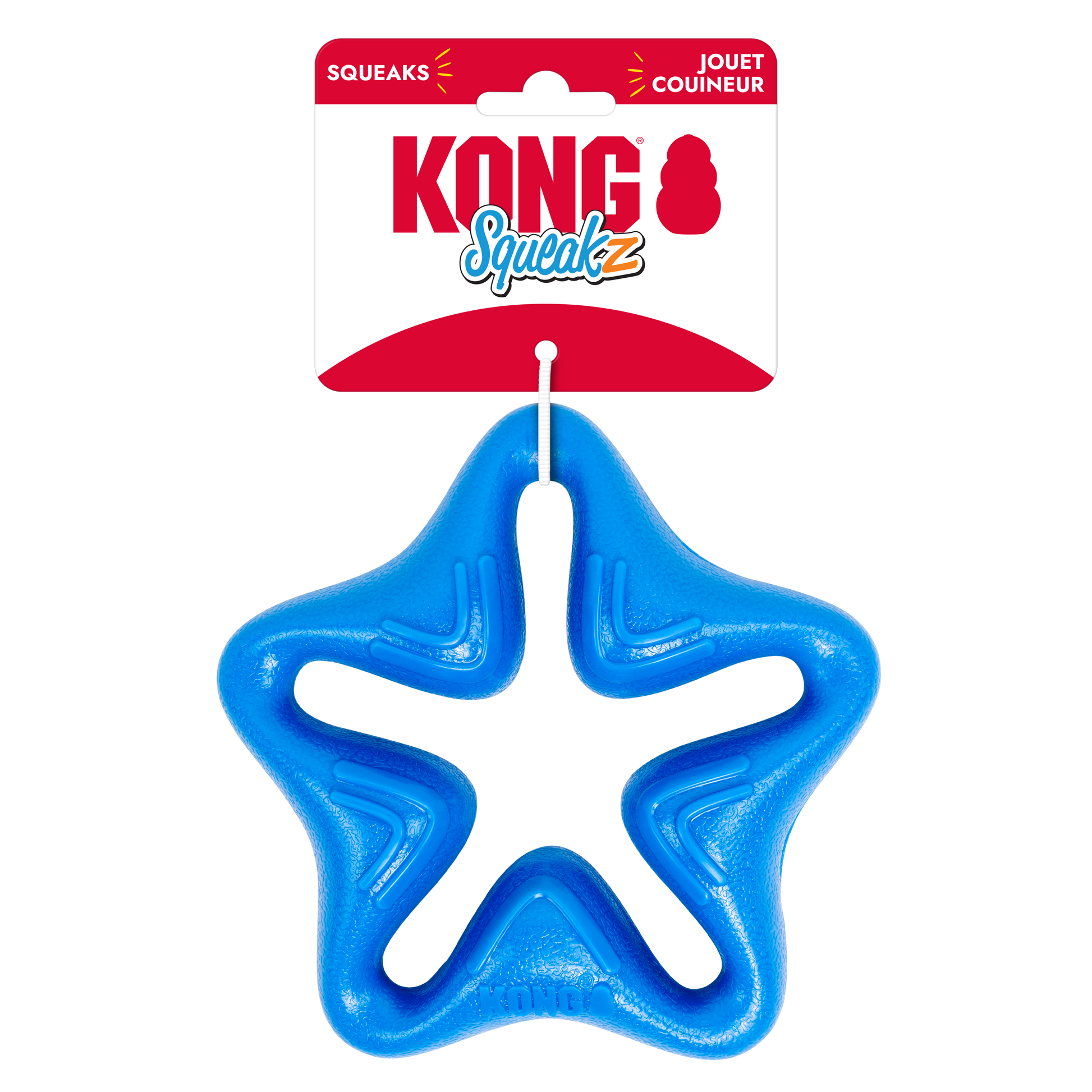 KONG Squeakz Star Dog Toy Blue Medium 035585014883
