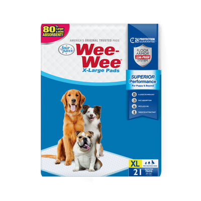 Four Paws Four Paws Wee-Wee Superior Performance X-Large Dog Pee Pads 21 Count X-Large 28" x 34"