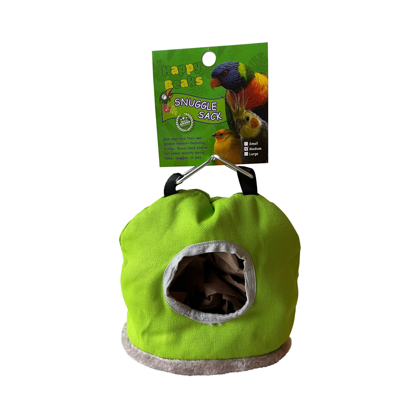 A & E Cages Happy Beaks Snuggle Sack Bird Hut Assorted Color Medium 644472001853
