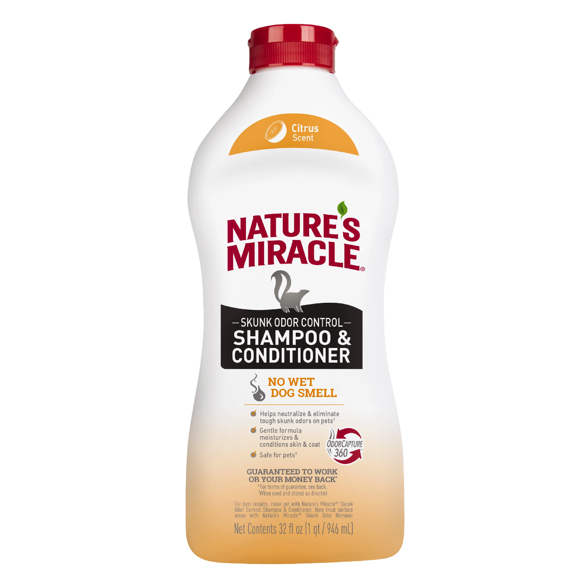 Nature's Miracle Skunk Odor Control Citrus Scent Dog Shampoo & Conditioner 32 oz 018065984821