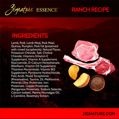 Zignature Essence LIR Ranch Recipe Dry Food 3.5lb
